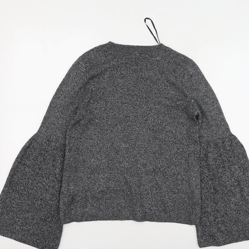 Preworn Womens Grey Round Neck  Polyester Pullover Jumper Size S