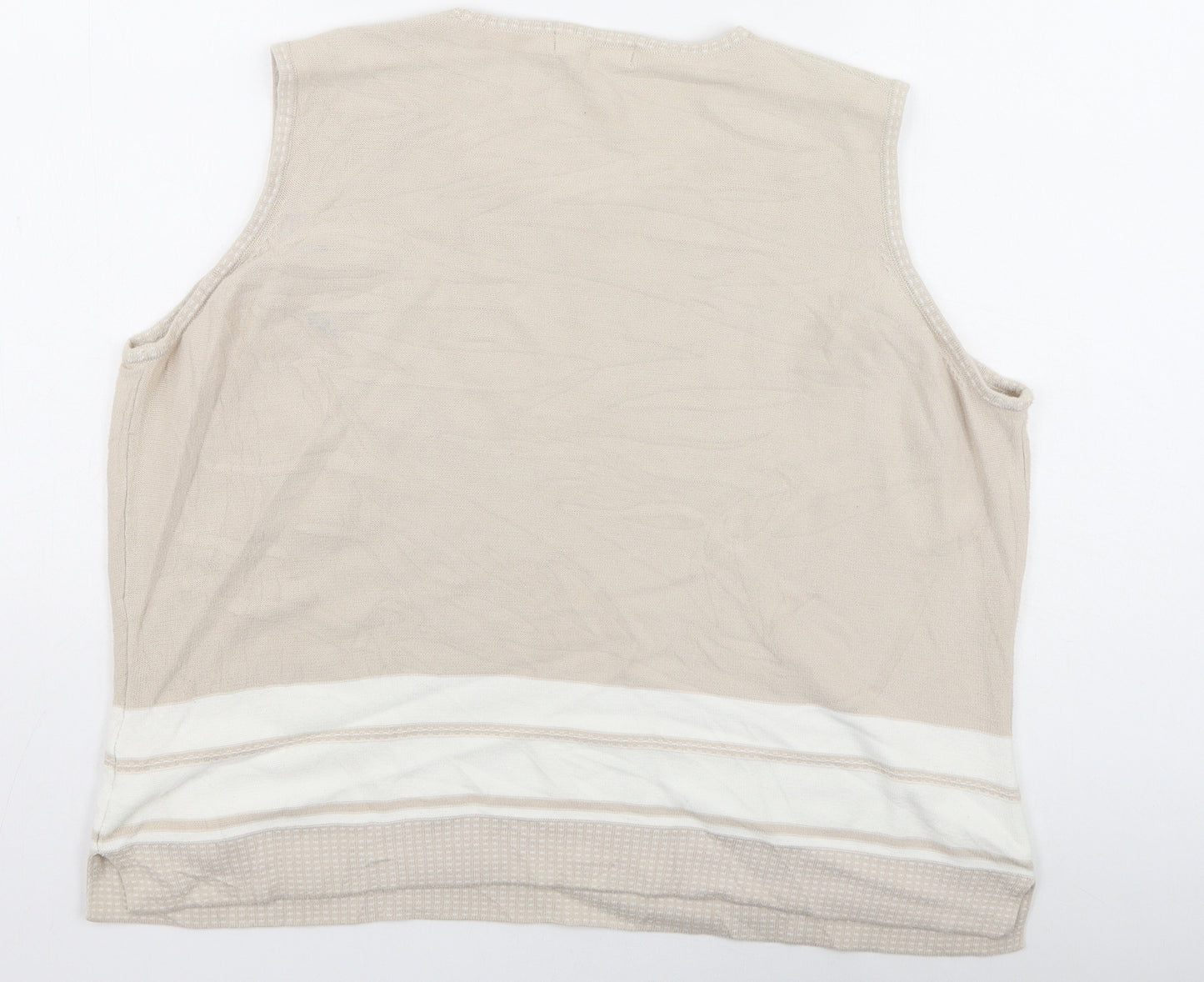 Marks and Spencer Womens Beige  Acrylic Basic Tank Size 22 Round Neck
