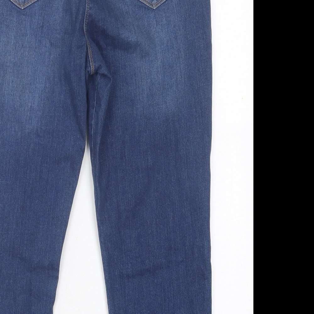Red Herring Womens Blue  Cotton Cropped Jeans Size 14 L22 in Regular Button