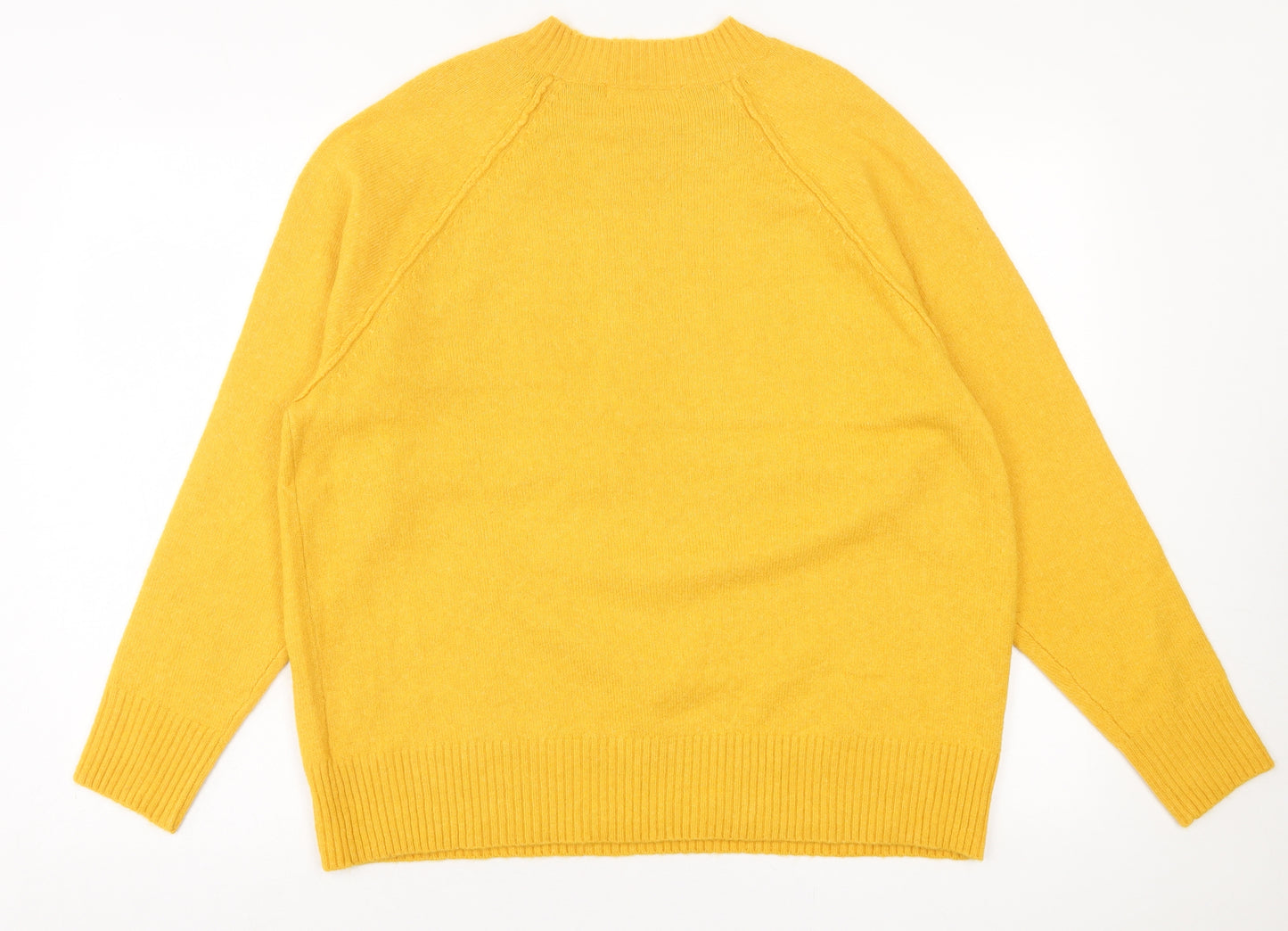 George Womens Yellow Crew Neck  Acrylic Pullover Jumper Size M