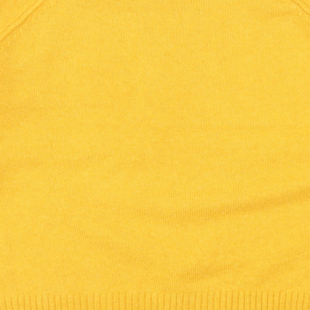 George Womens Yellow Crew Neck  Acrylic Pullover Jumper Size M