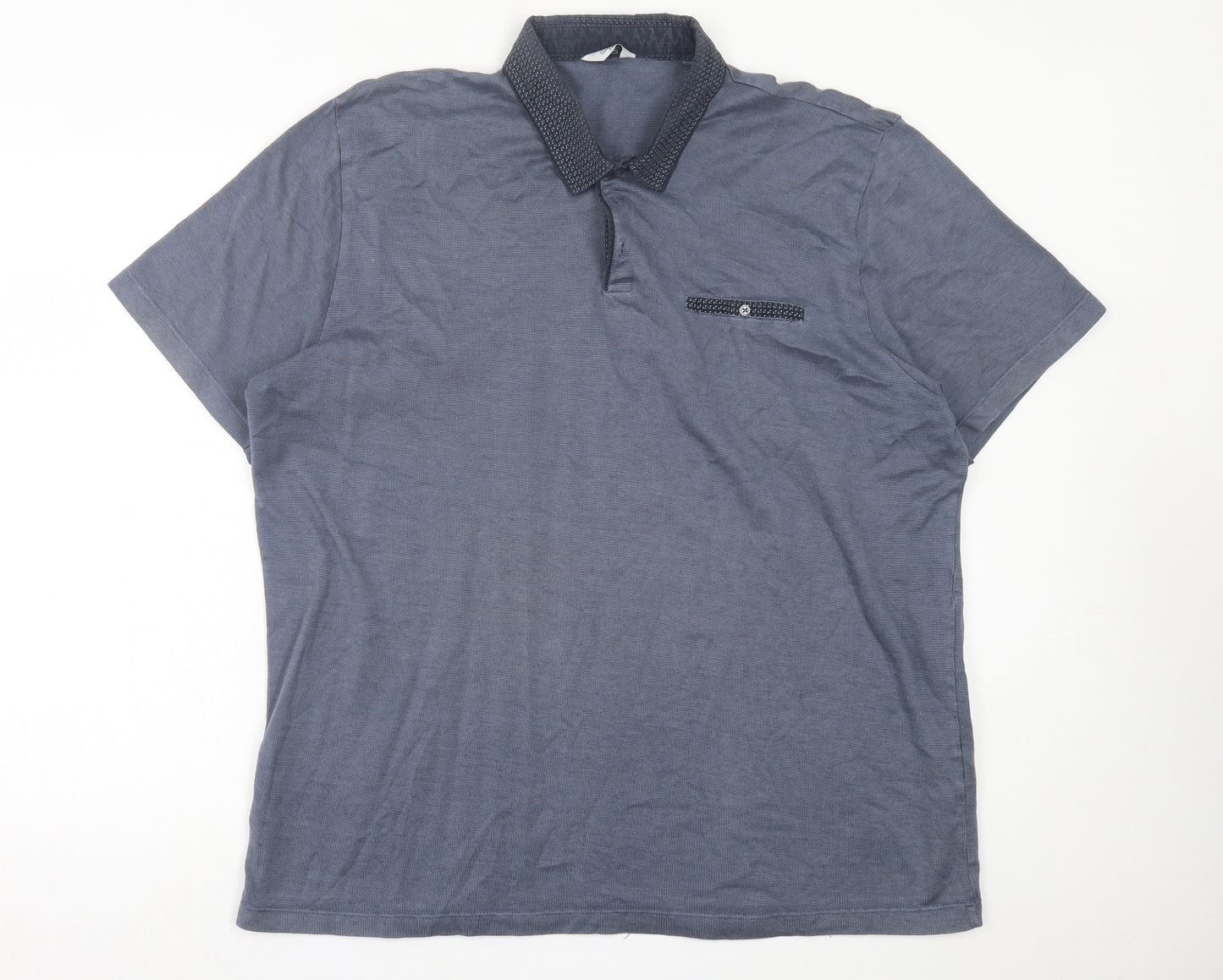 NEXT Mens Blue  Cotton  Polo Size 2XL Collared Button
