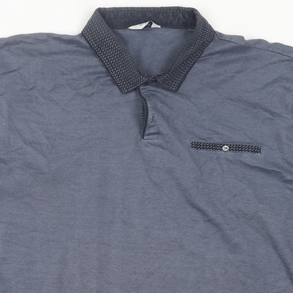 NEXT Mens Blue  Cotton  Polo Size 2XL Collared Button