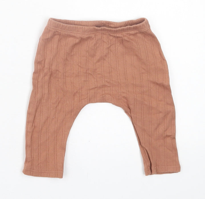 NEXT Girls Brown Cotton Capri Trousers Size 3-6 Months Pullover