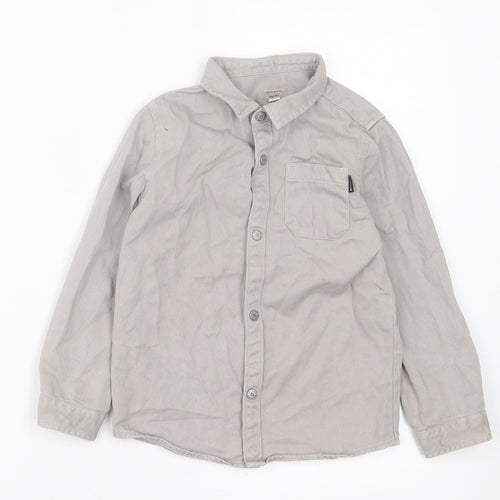 River Island Boys Grey  Cotton Basic Button-Up Size 4-5 Years Collared Button