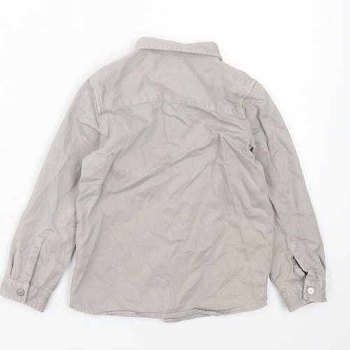 River Island Boys Grey  Cotton Basic Button-Up Size 4-5 Years Collared Button