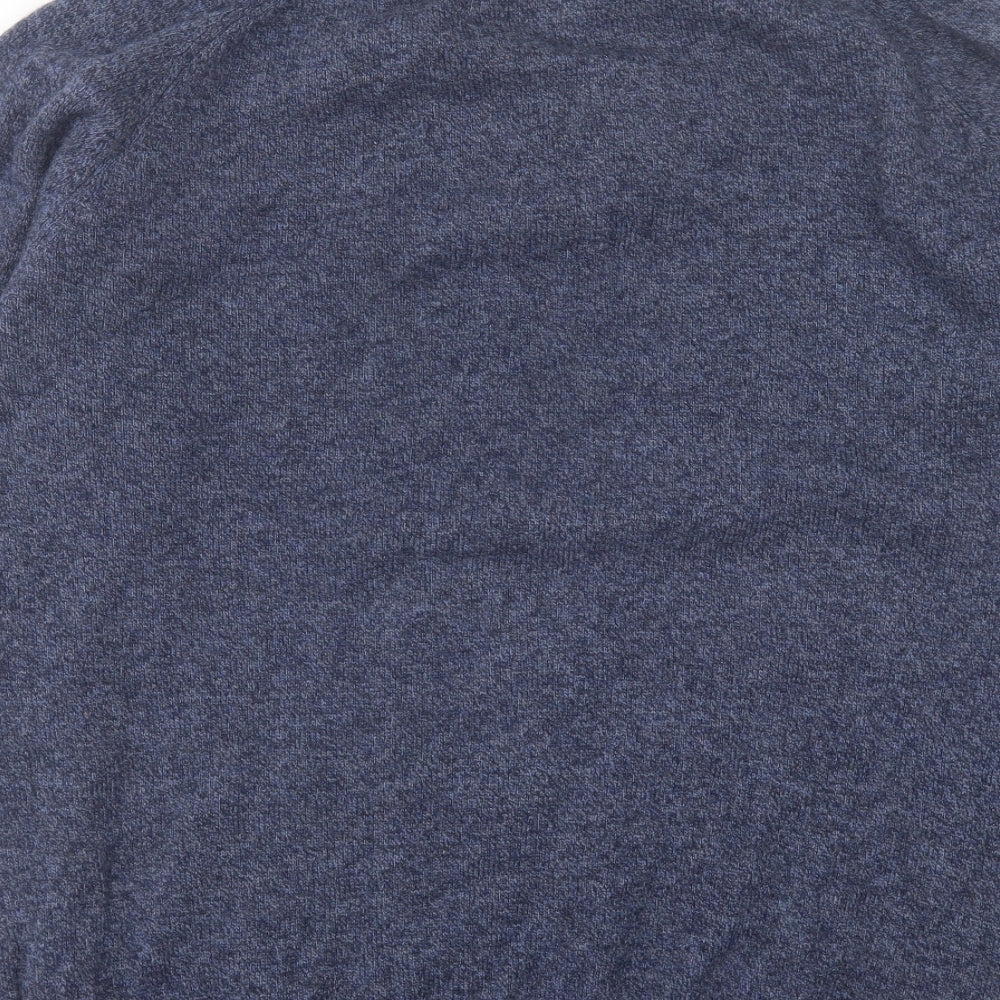 NEXT Mens Blue V-Neck  Wool Pullover Jumper Size 2XL