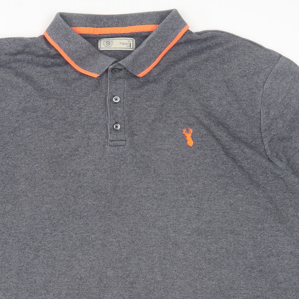 NEXT Mens Grey  Cotton  Polo Size XL Collared Button