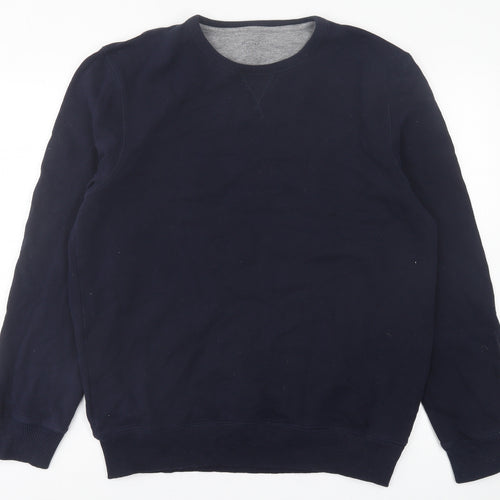 Modern Essentials  Mens Blue  Cotton Pullover Sweatshirt Size M