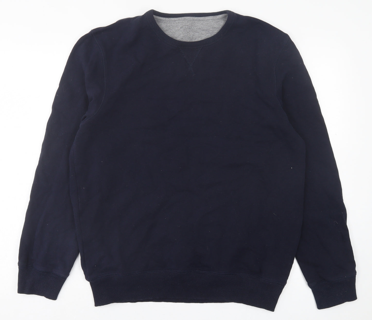 Modern Essentials  Mens Blue  Cotton Pullover Sweatshirt Size M