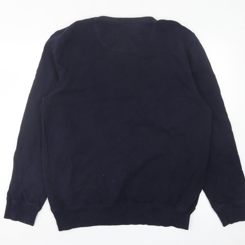Modern Essentials  Mens Blue  Cotton Pullover Sweatshirt Size M