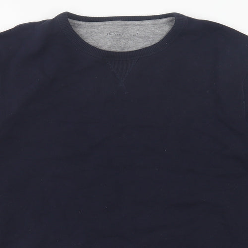 Modern Essentials  Mens Blue  Cotton Pullover Sweatshirt Size M