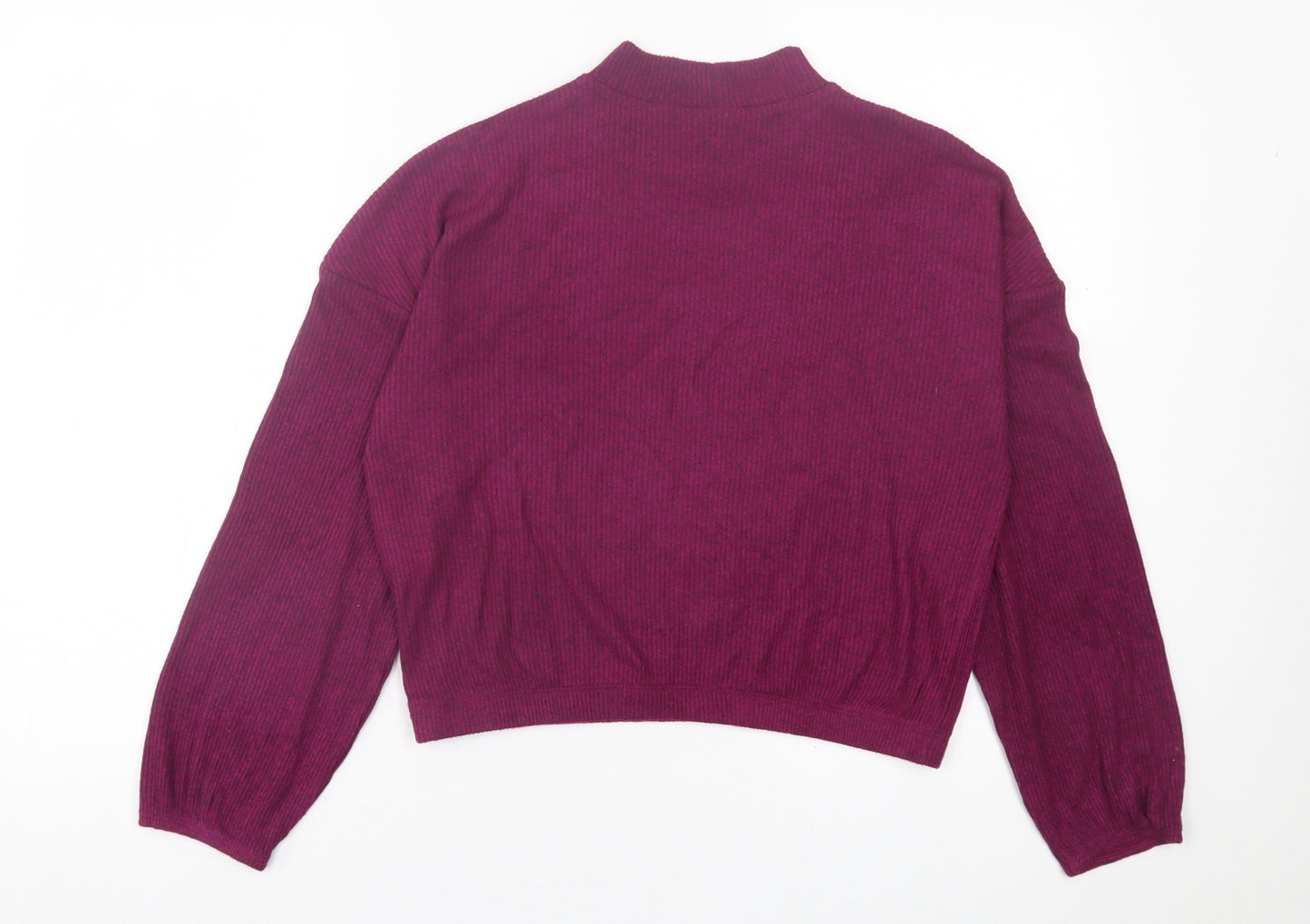 Only Womens Purple  Polyester Cropped T-Shirt Size S High Neck