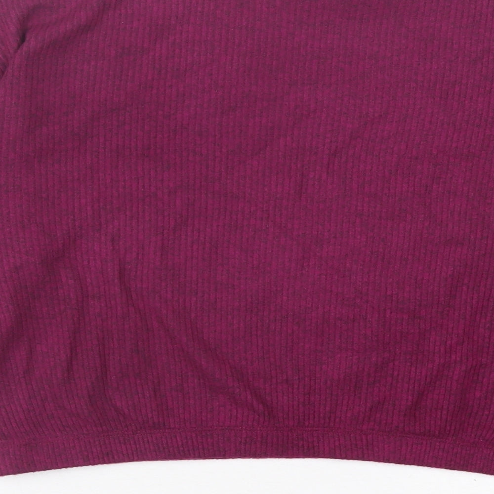 Only Womens Purple  Polyester Cropped T-Shirt Size S High Neck