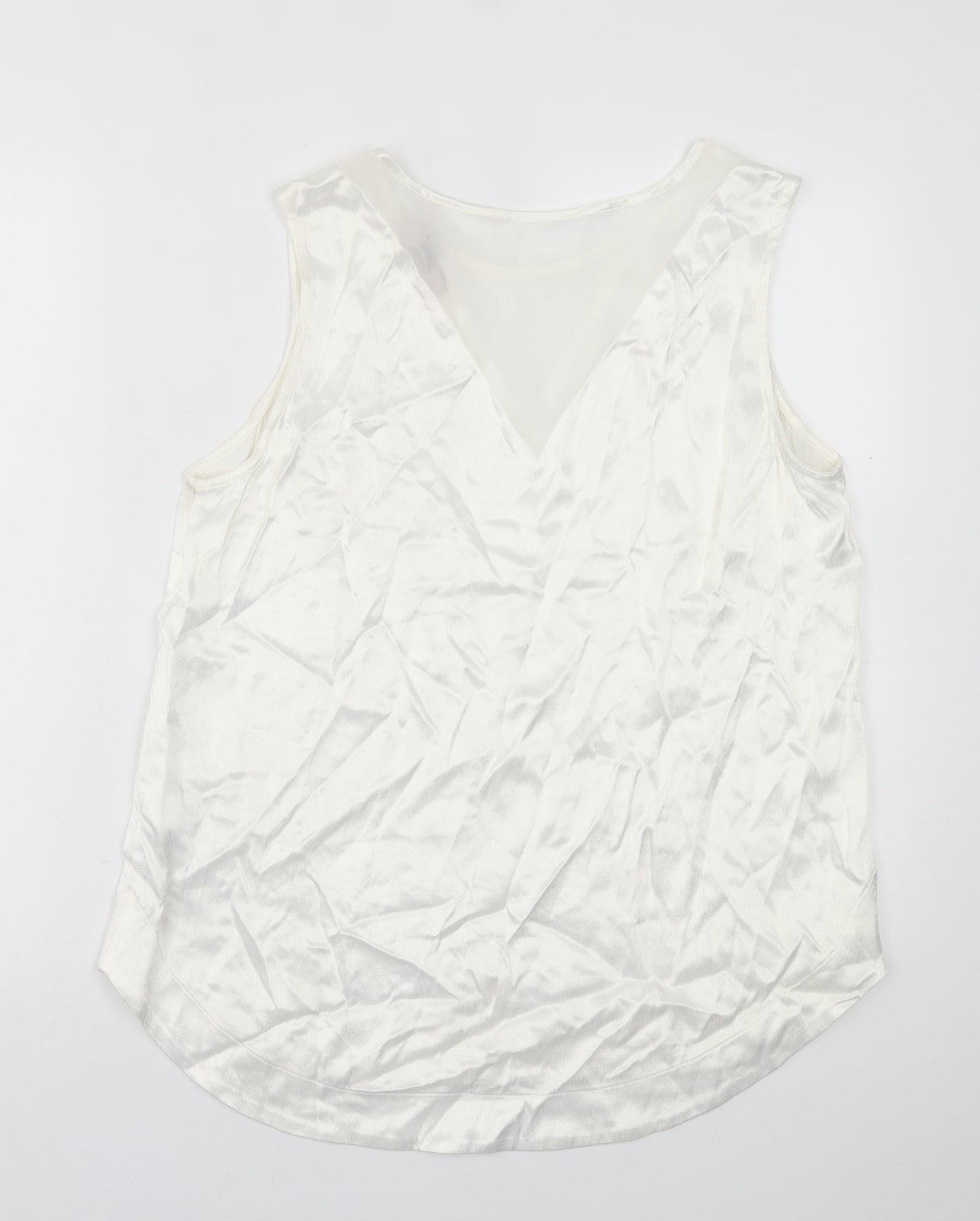 NEXT Womens White  Viscose Basic Tank Size 12 Crew Neck