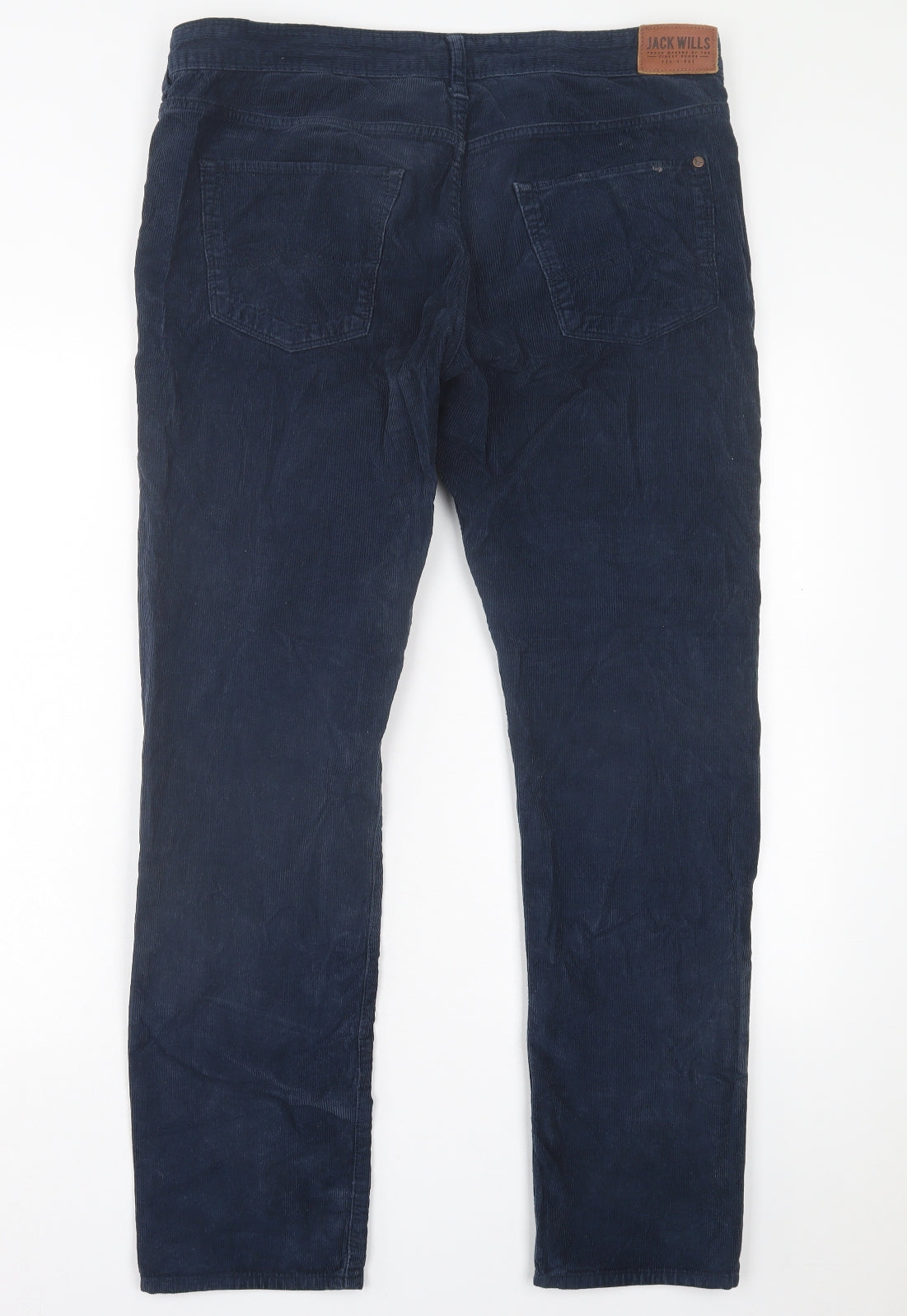 Jack Wills Mens Blue  Cotton Chino Trousers Size 34 in L32 in Regular Button