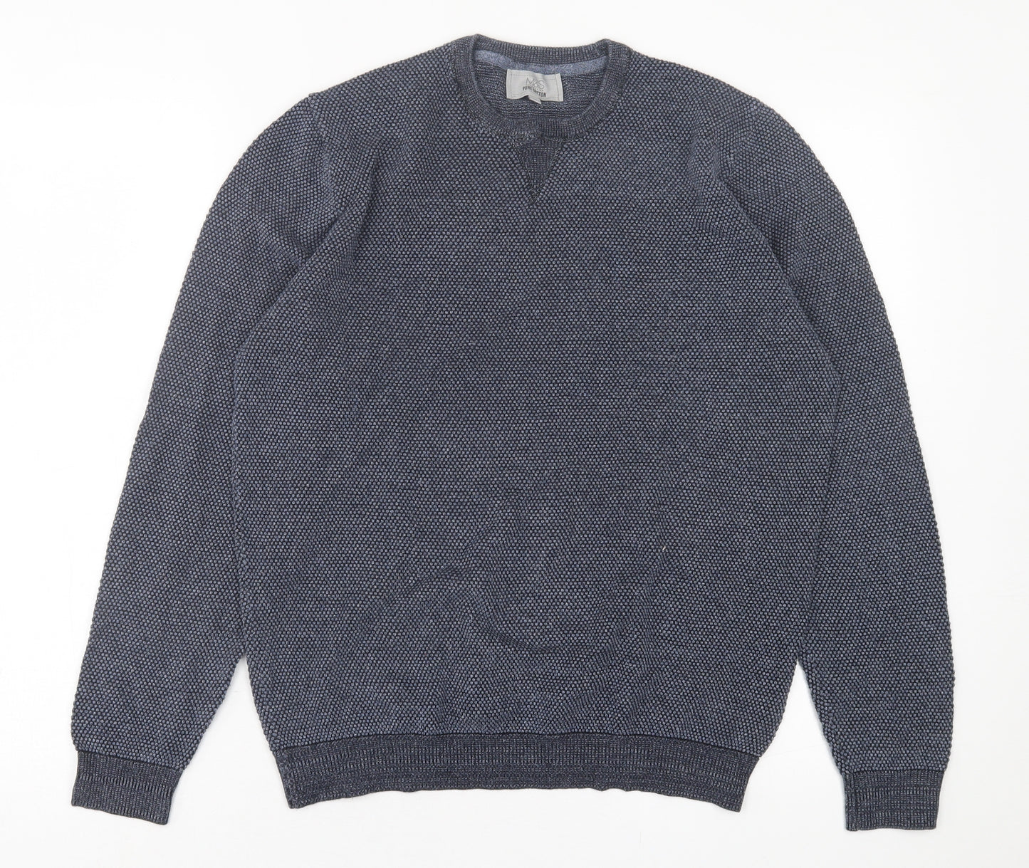 Marks and Spencer Mens Black Crew Neck  Cotton Pullover Jumper Size M
