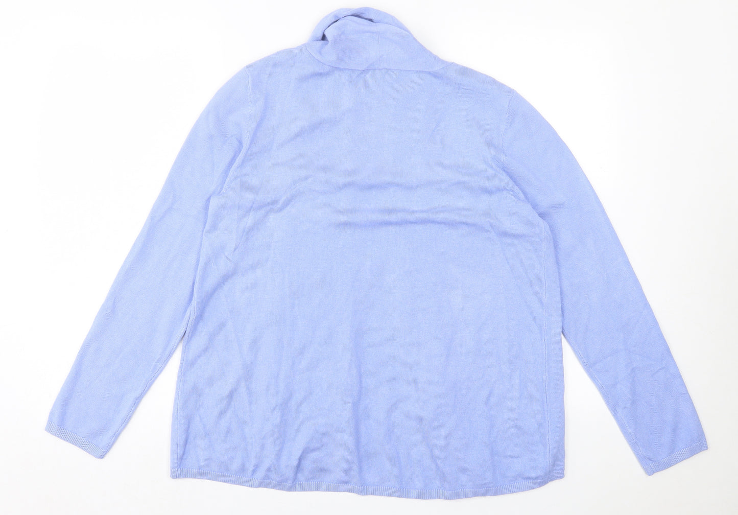 Dunnes Stores Womens Blue V-Neck  Viscose Cardigan Jumper Size L