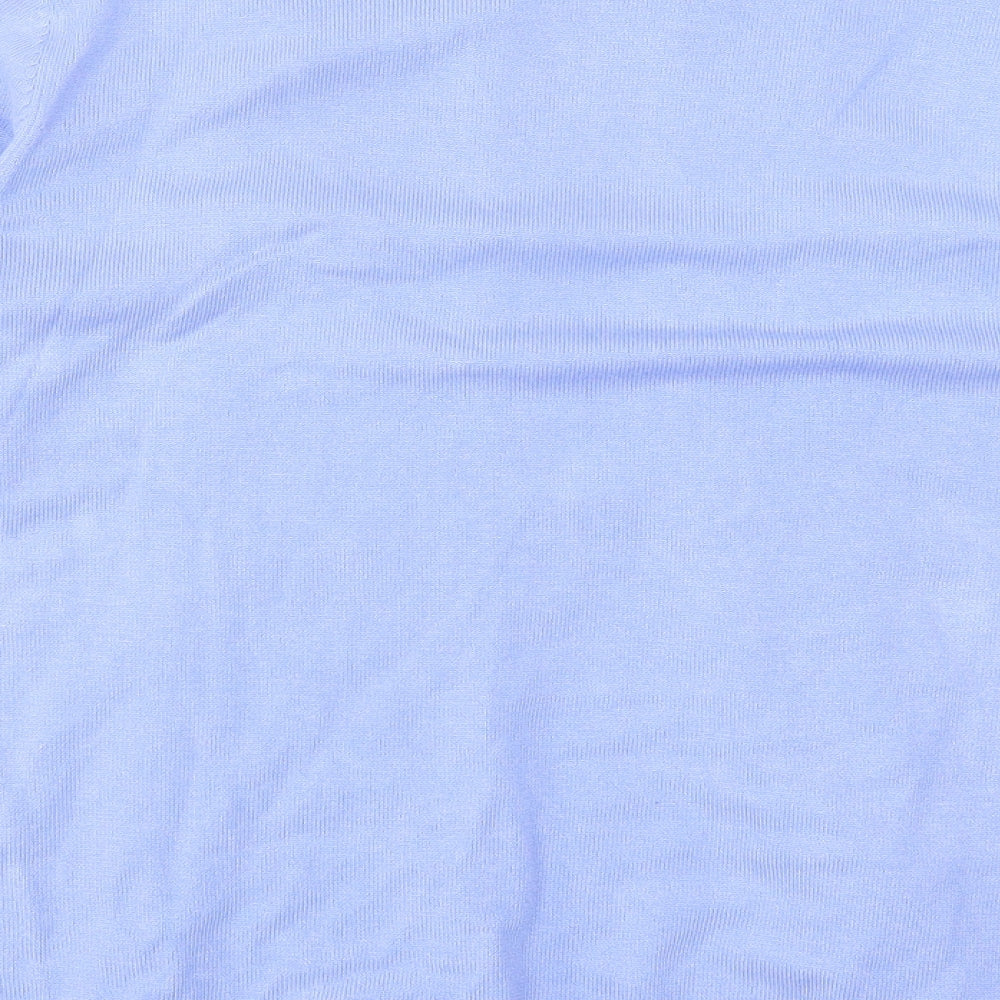 Dunnes Stores Womens Blue V-Neck  Viscose Cardigan Jumper Size L