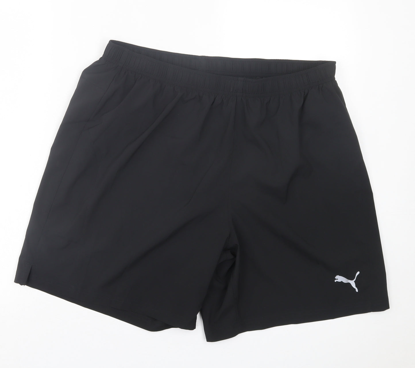 PUMA Mens Black  Polyester Sweat Shorts Size XL L8 in Regular Tie