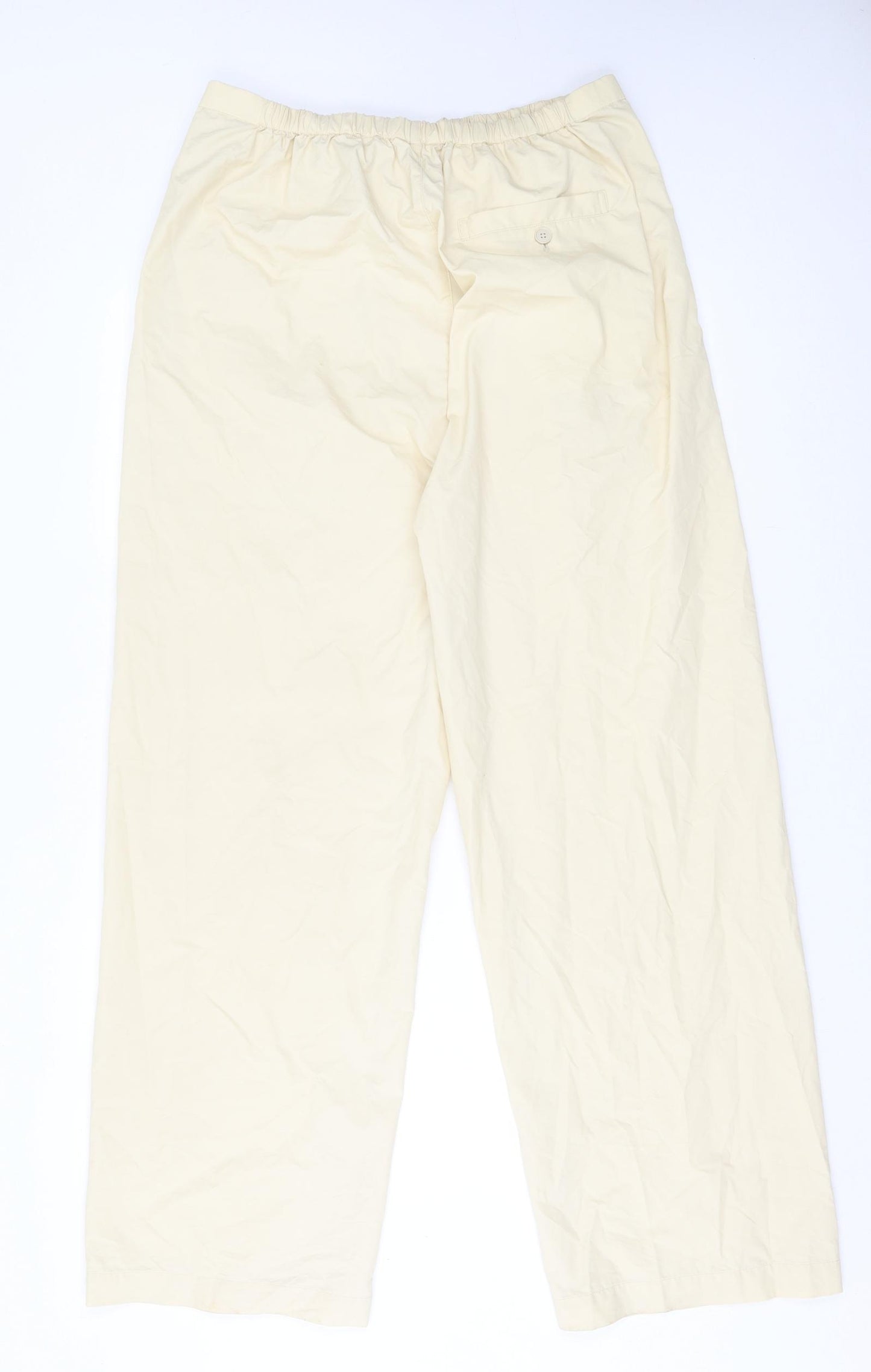 Uniqlo Mens Ivory  Cotton Trousers  Size 30 in L31 in Regular Button