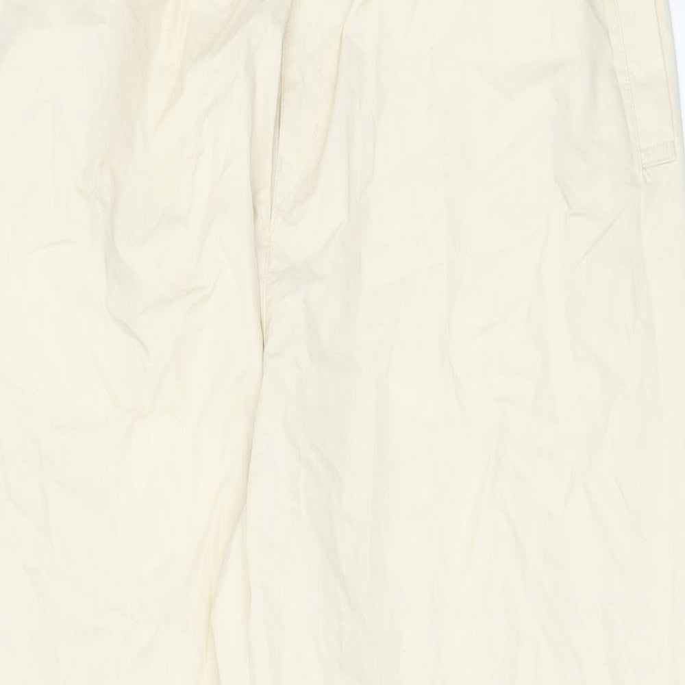 Uniqlo Mens Ivory  Cotton Trousers  Size 30 in L31 in Regular Button