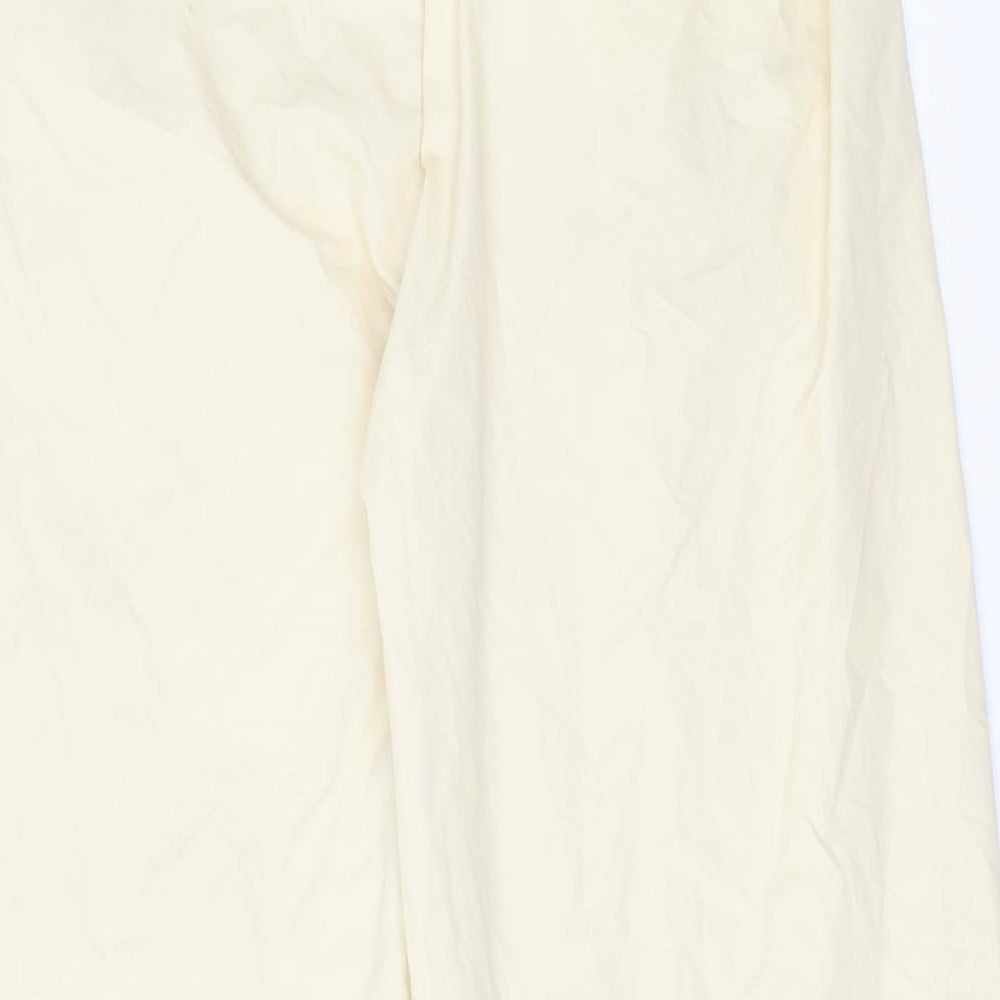Uniqlo Mens Ivory  Cotton Trousers  Size 30 in L31 in Regular Button
