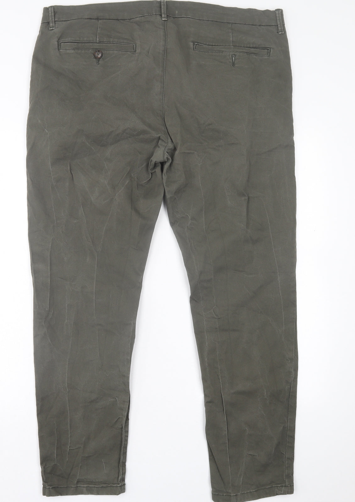 Burton Mens Green  Cotton Chino Trousers Size 40 L29 in Regular Button