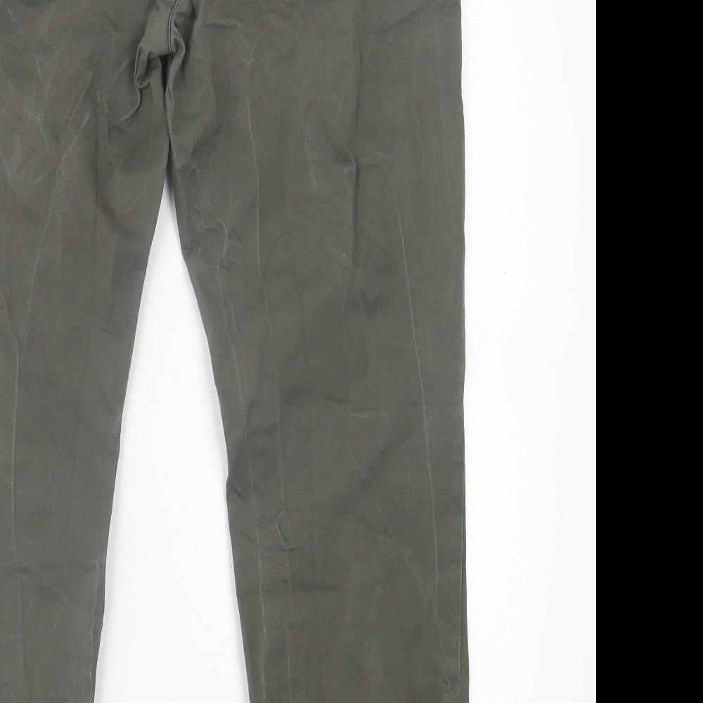 Burton Mens Green  Cotton Chino Trousers Size 40 L29 in Regular Button