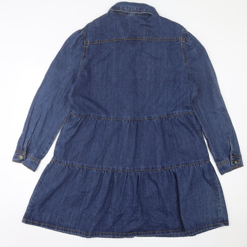 pep&co Womens Blue  Cotton A-Line  Size 18  Collared Button