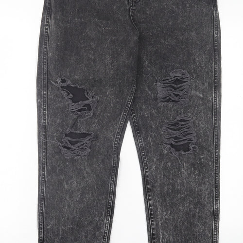 ASOS Womens Black  Cotton Straight Jeans Size 28 in L32 in Regular Button