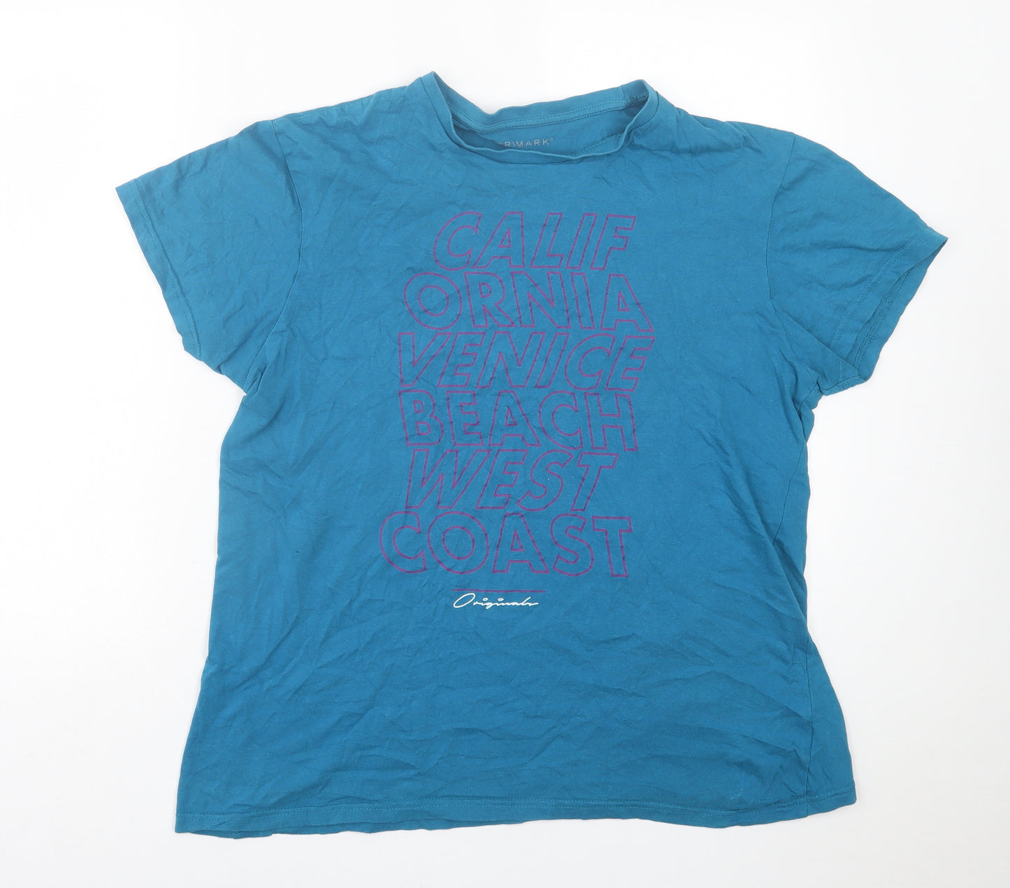 Primark Mens Blue  Cotton  T-Shirt Size XL Crew Neck