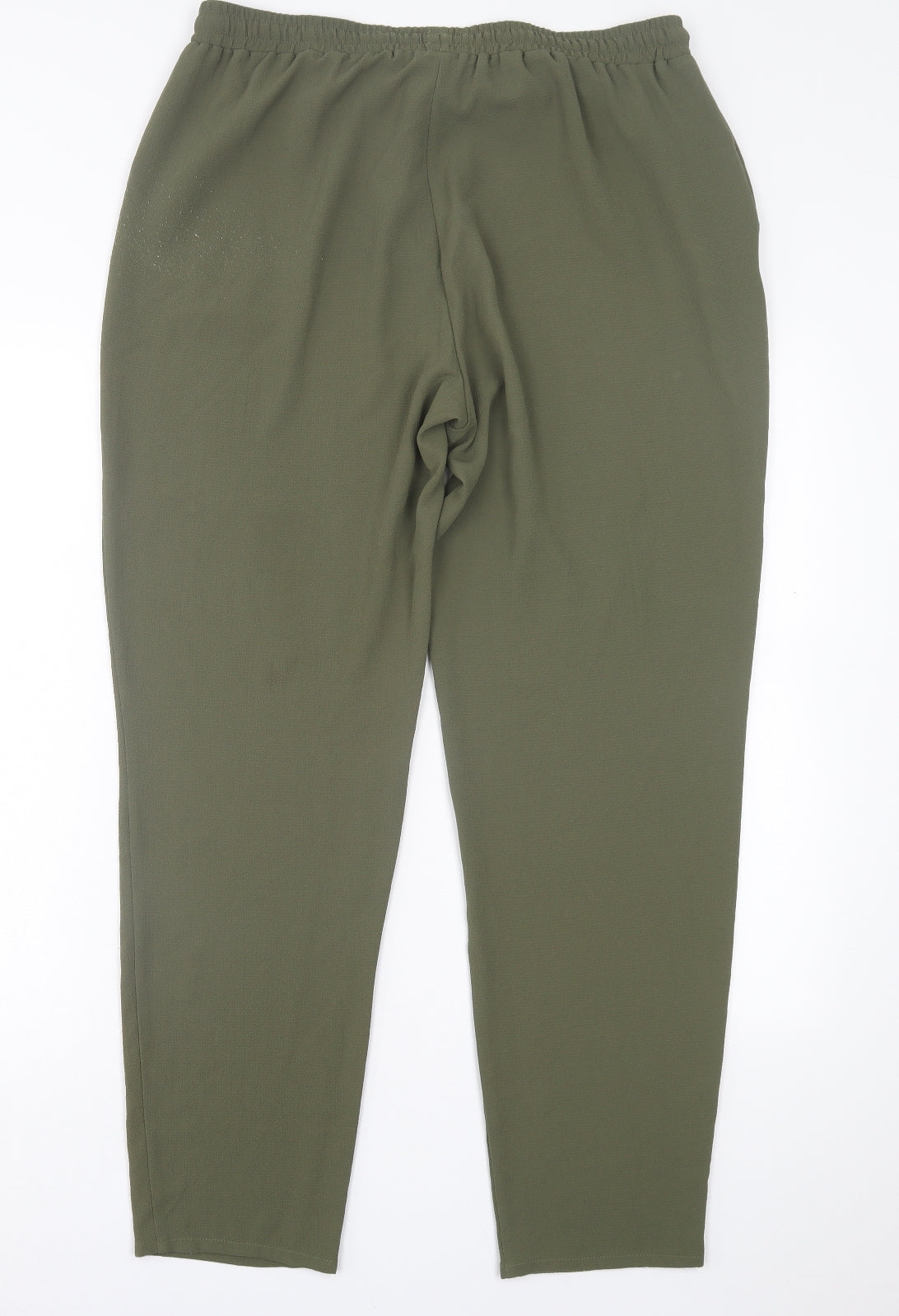 Papaya Womens Green  Polyester Trousers  Size 14 L28 in Regular Tie