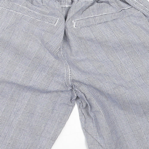 H+T Boys Blue Houndstooth Cotton Bermuda Shorts Size 5 Years  Regular Buckle