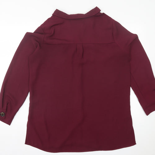 Wallis Womens Purple  Polyester A-Line  Size 14  Collared Button