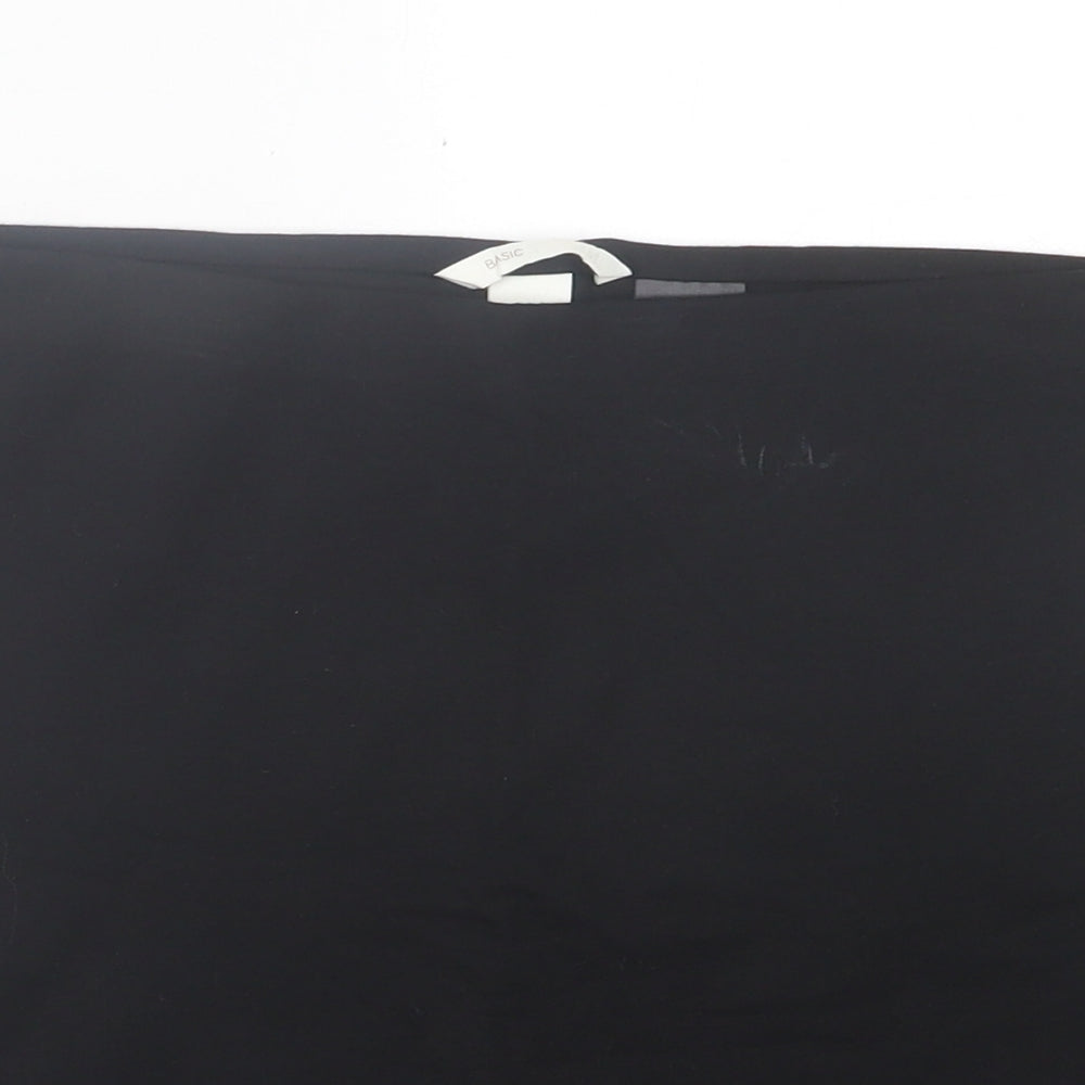 H&M Womens Black  Cotton A-Line Skirt Size S