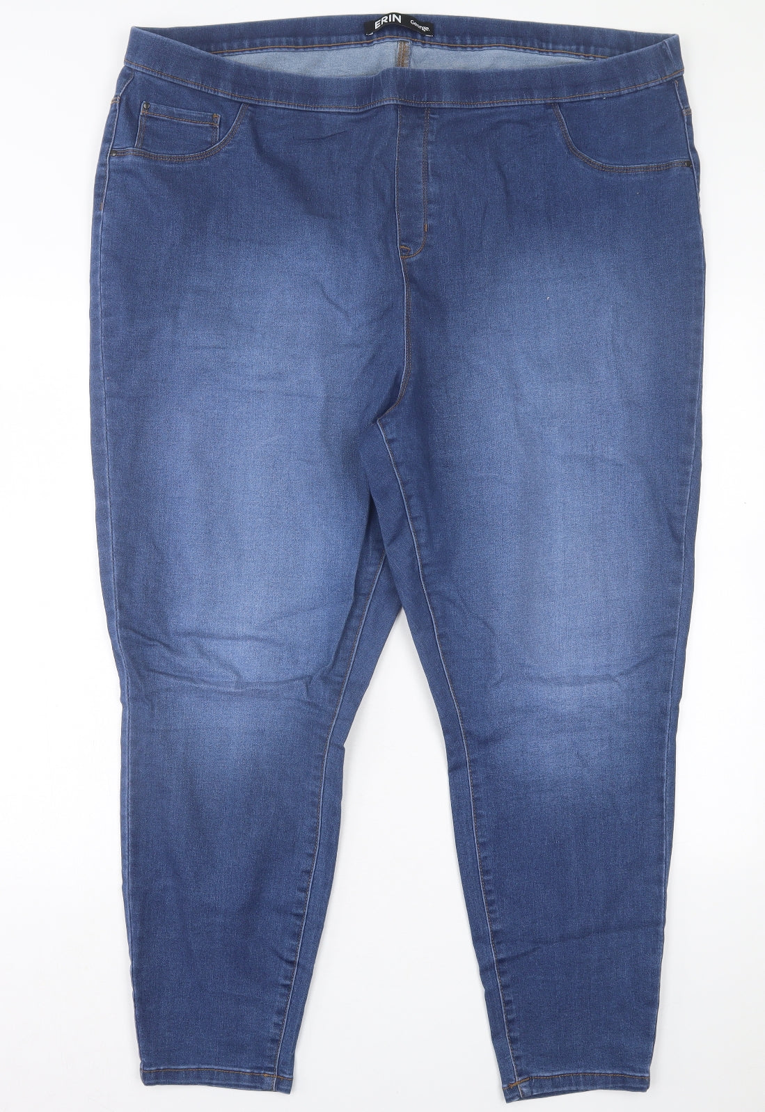 George Womens Blue  Cotton Jegging Trousers Size 2XL L28 in Regular