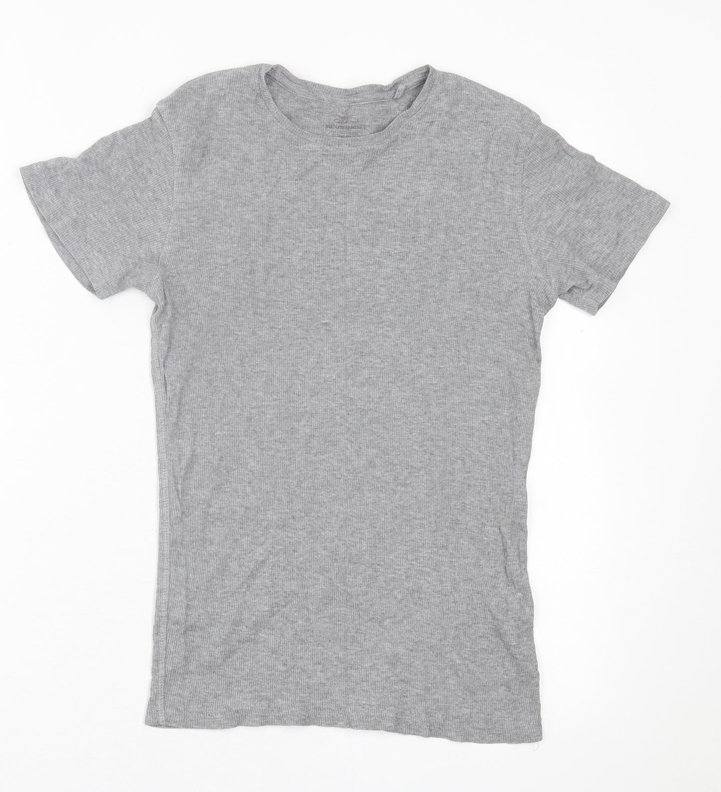 Industrialize Womens Grey  Cotton Basic T-Shirt Size XS Crew Neck