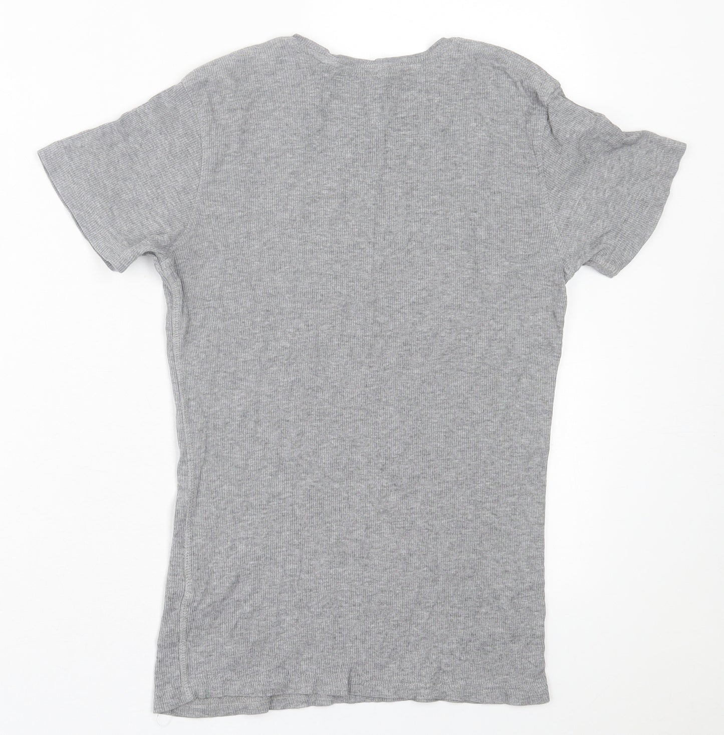 Industrialize Womens Grey  Cotton Basic T-Shirt Size XS Crew Neck