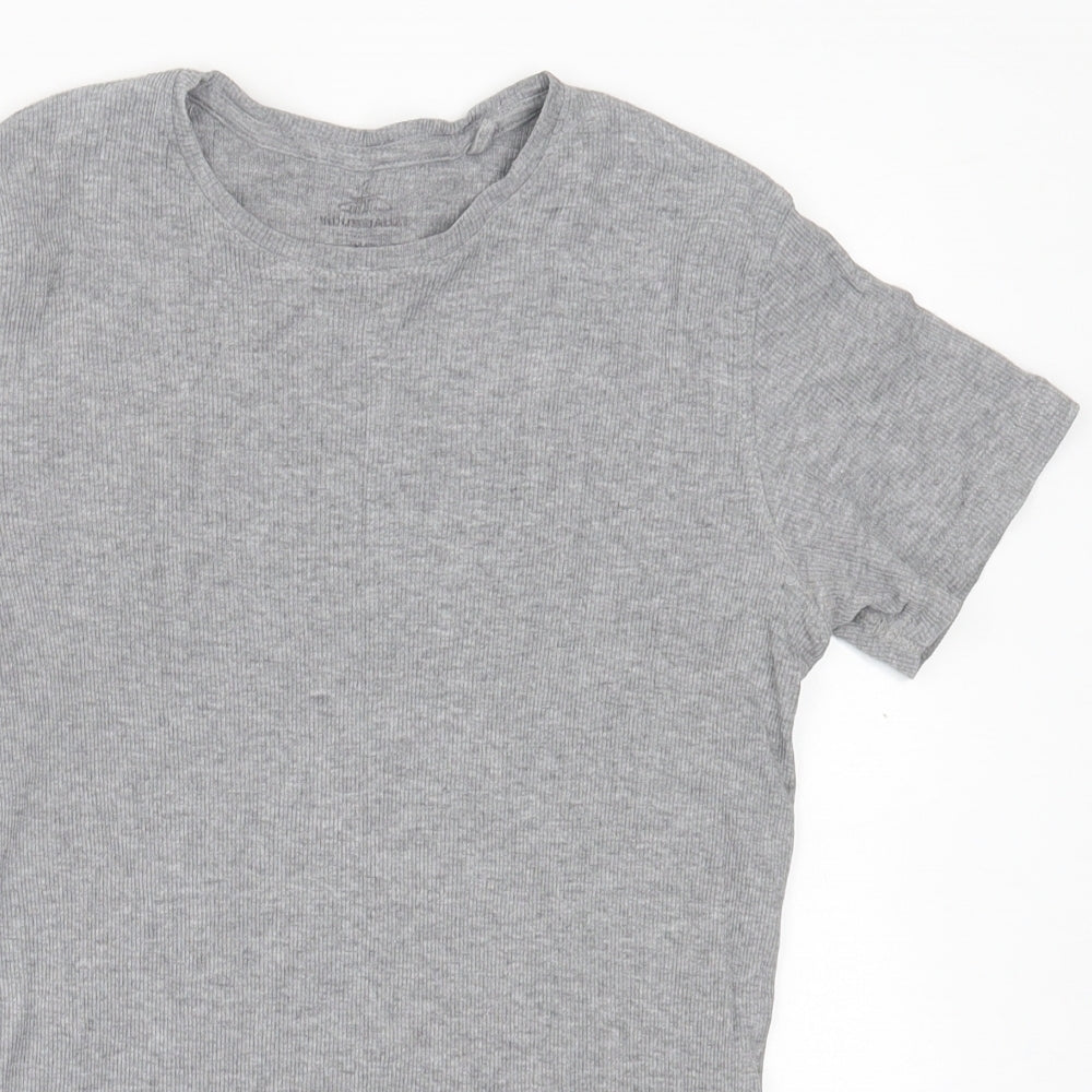 Industrialize Womens Grey  Cotton Basic T-Shirt Size XS Crew Neck