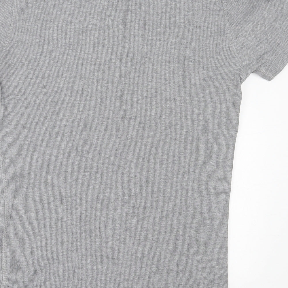 Industrialize Womens Grey  Cotton Basic T-Shirt Size XS Crew Neck