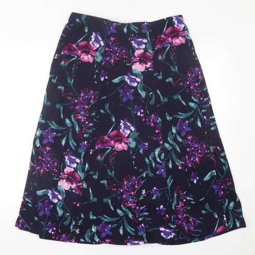Anna Rose  Womens Purple Floral Polyester A-Line Skirt Size 12
