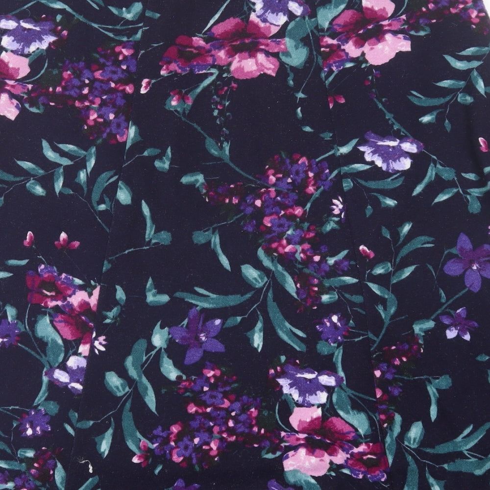 Anna Rose  Womens Purple Floral Polyester A-Line Skirt Size 12
