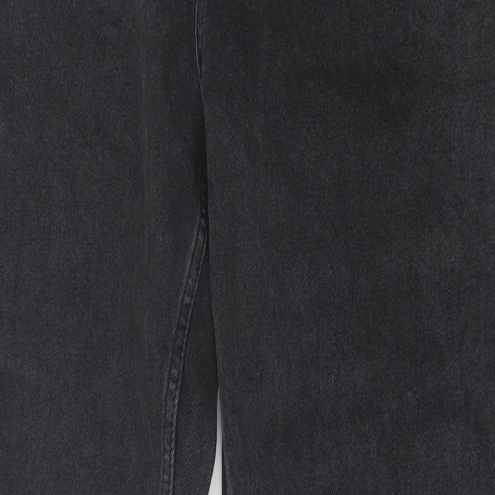 ASOS Mens Black  Cotton Straight Jeans Size 32 in L34 in Regular Button