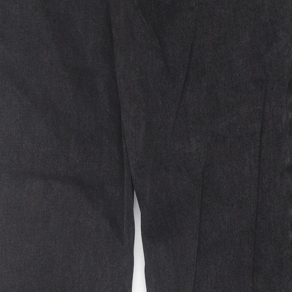 ASOS Mens Black  Cotton Straight Jeans Size 32 in L34 in Regular Button