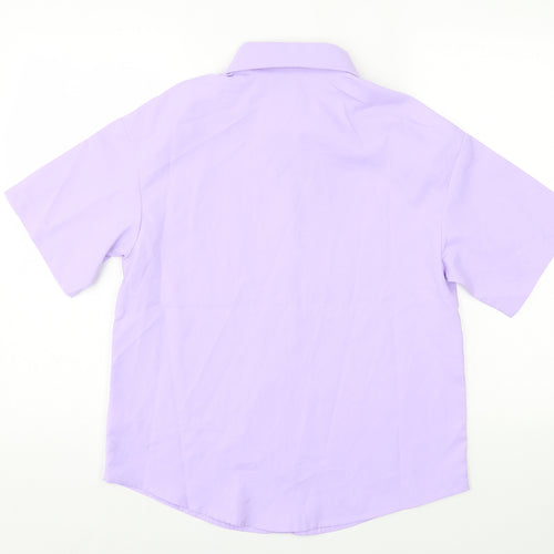SheIn Womens Purple  Polyester Basic Button-Up Size XS Collared