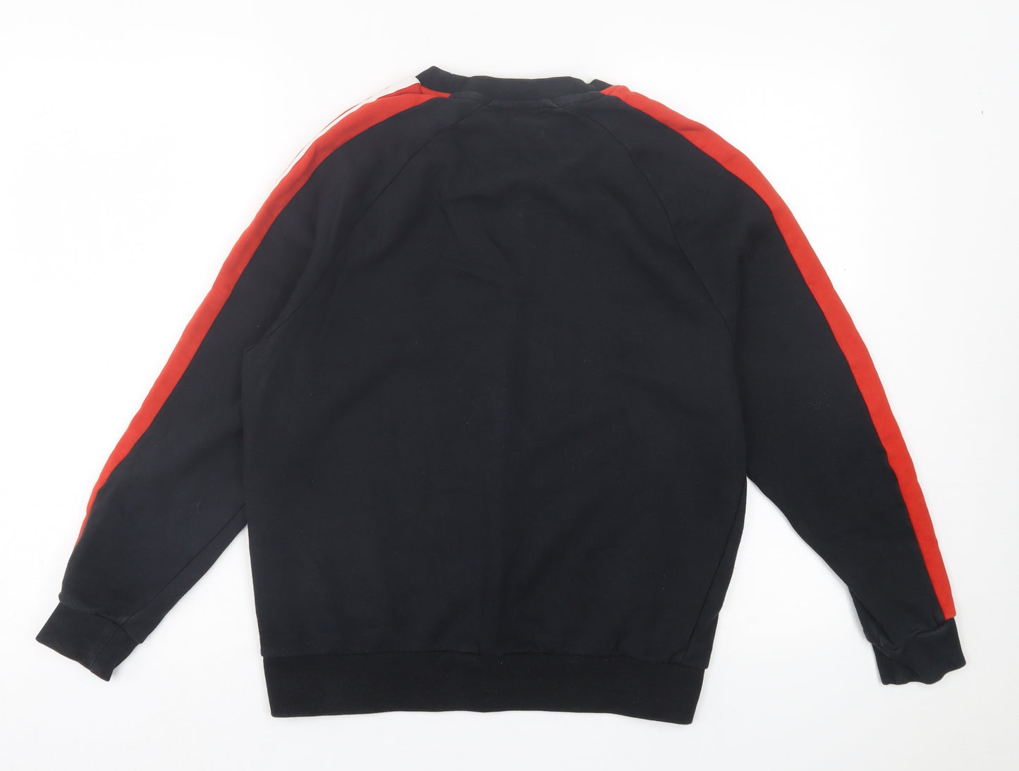 adidas Womens Black Striped Cotton Pullover Sweatshirt Size 10  Pullover