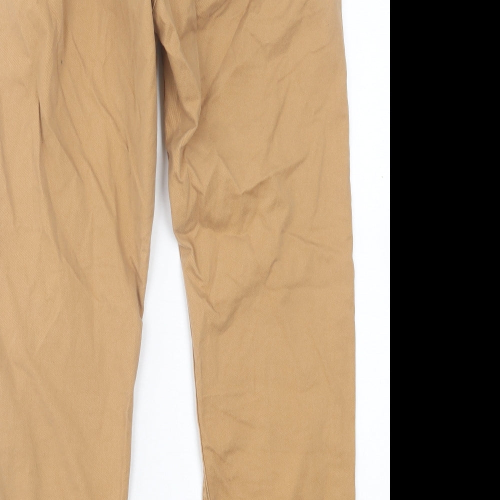 H&M Womens Brown  Cotton Trousers  Size 10 L28 in Regular Button