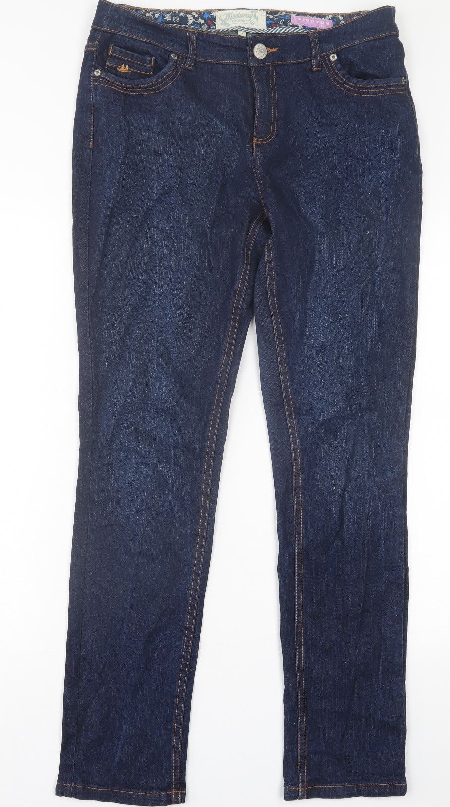 MANTARAY PRODUCTS Womens Black  Cotton Straight Jeans Size 12 L31 in Regular Button
