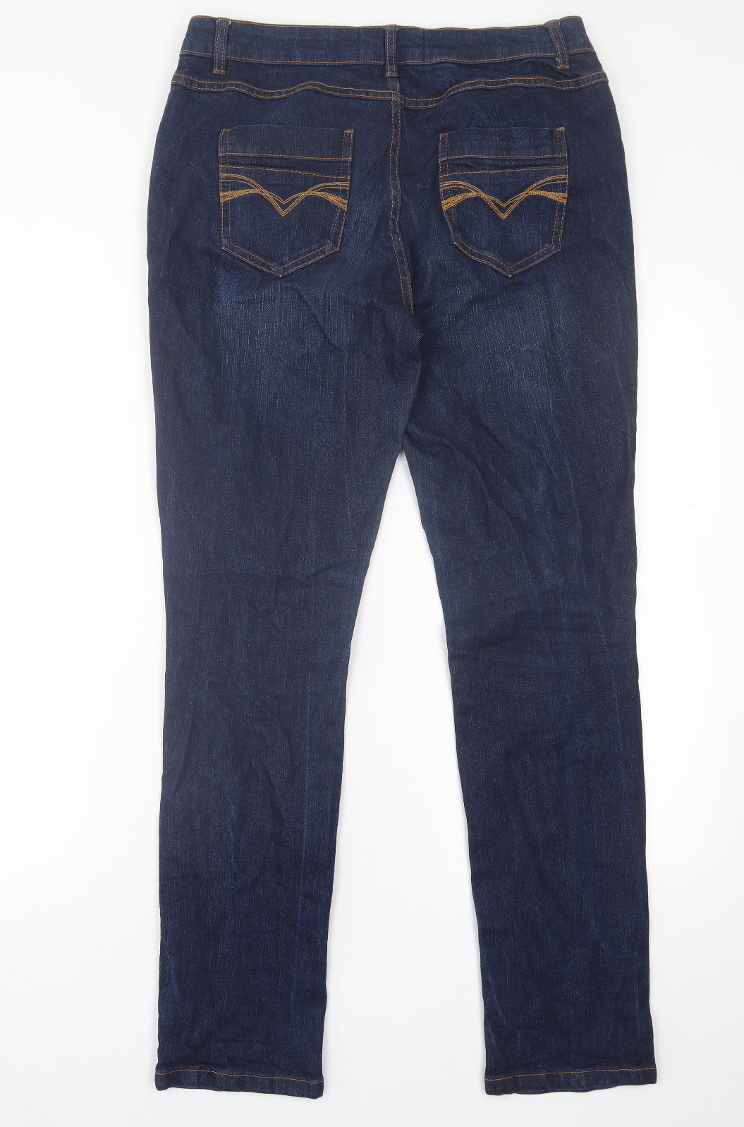 MANTARAY PRODUCTS Womens Black  Cotton Straight Jeans Size 12 L31 in Regular Button